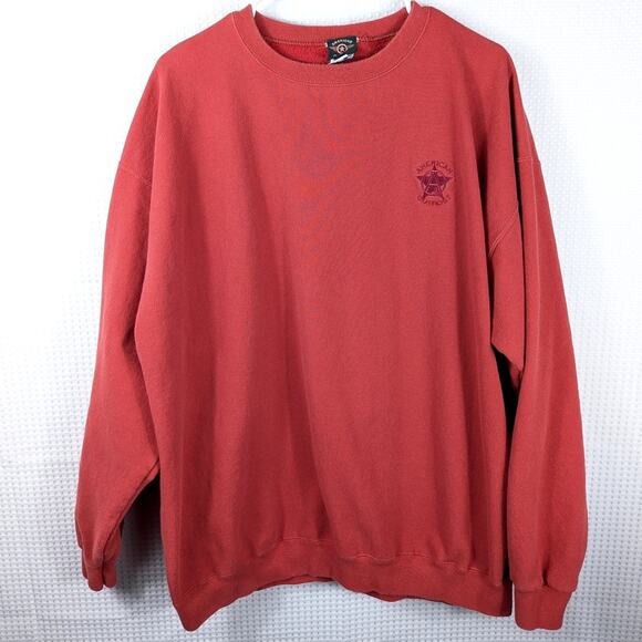 American Outpost Sweatshirt XL Red Embroidered Logo Made in USA Cotton Blend - Picture 1 of 5